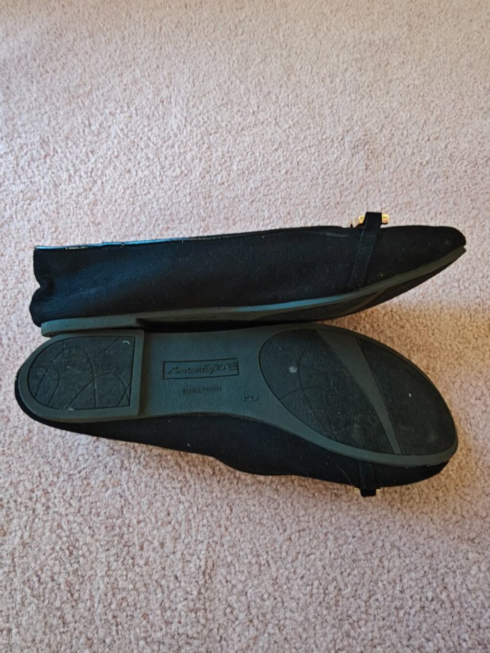 American Eagle Black/Gold Flats, Size 9 - Picture 2 of 2